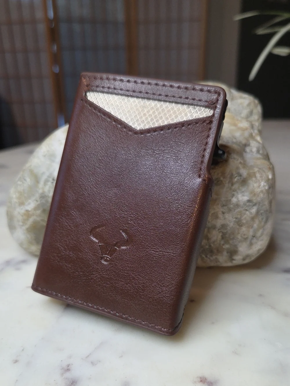Napa Hide Brown Leather RFID Protection Pocket Slim Wallet